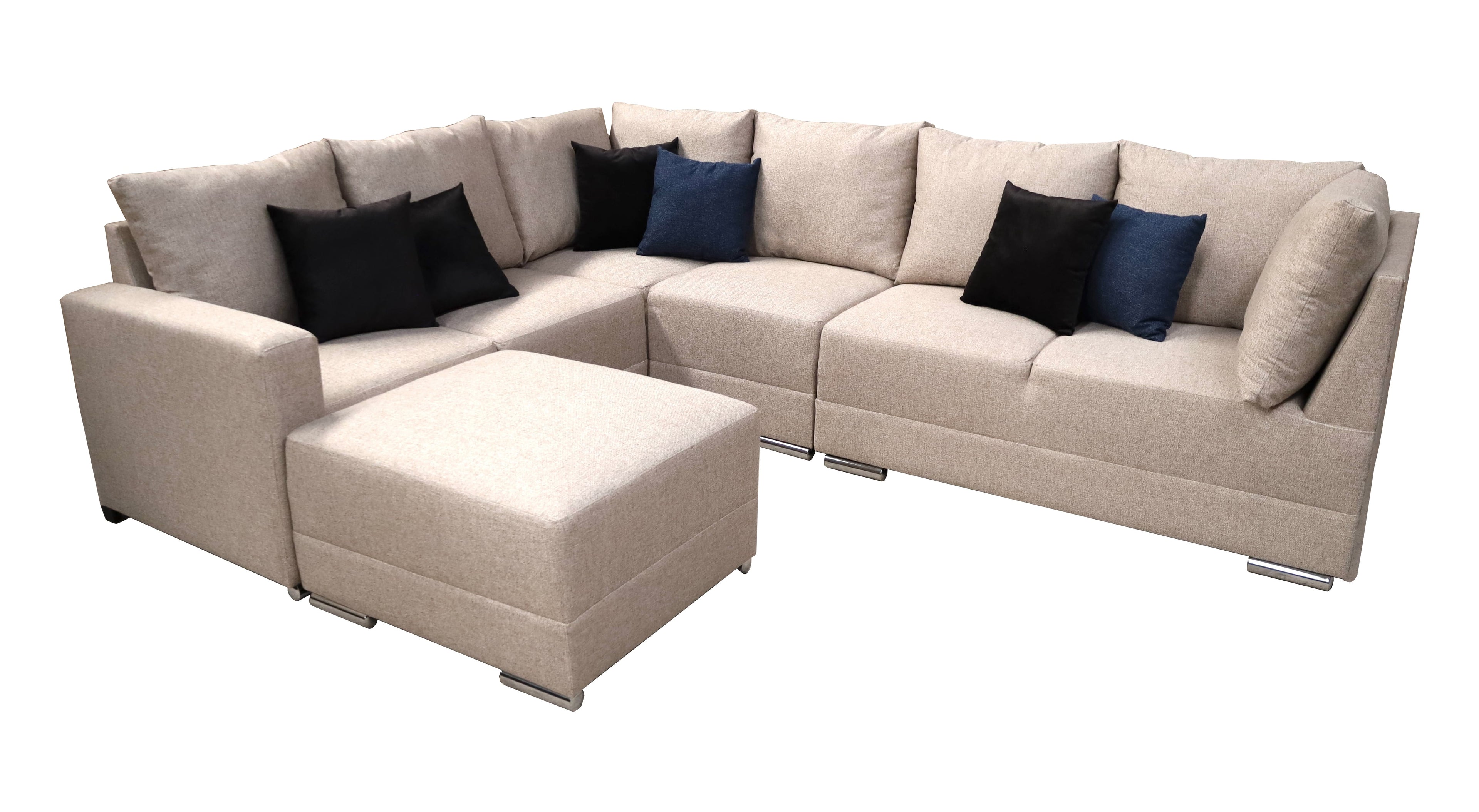 Sala Esquinera Modular El Bazar Store Artemis Beige 230x300 cm, Derecha ó Izquierda, Tela Lino nacional