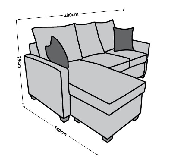 Sala Esquinera El Bazar Store Denver Gris Oxford 200x140 cm Lado derecho e Izquierdo Lino nacional Sofa