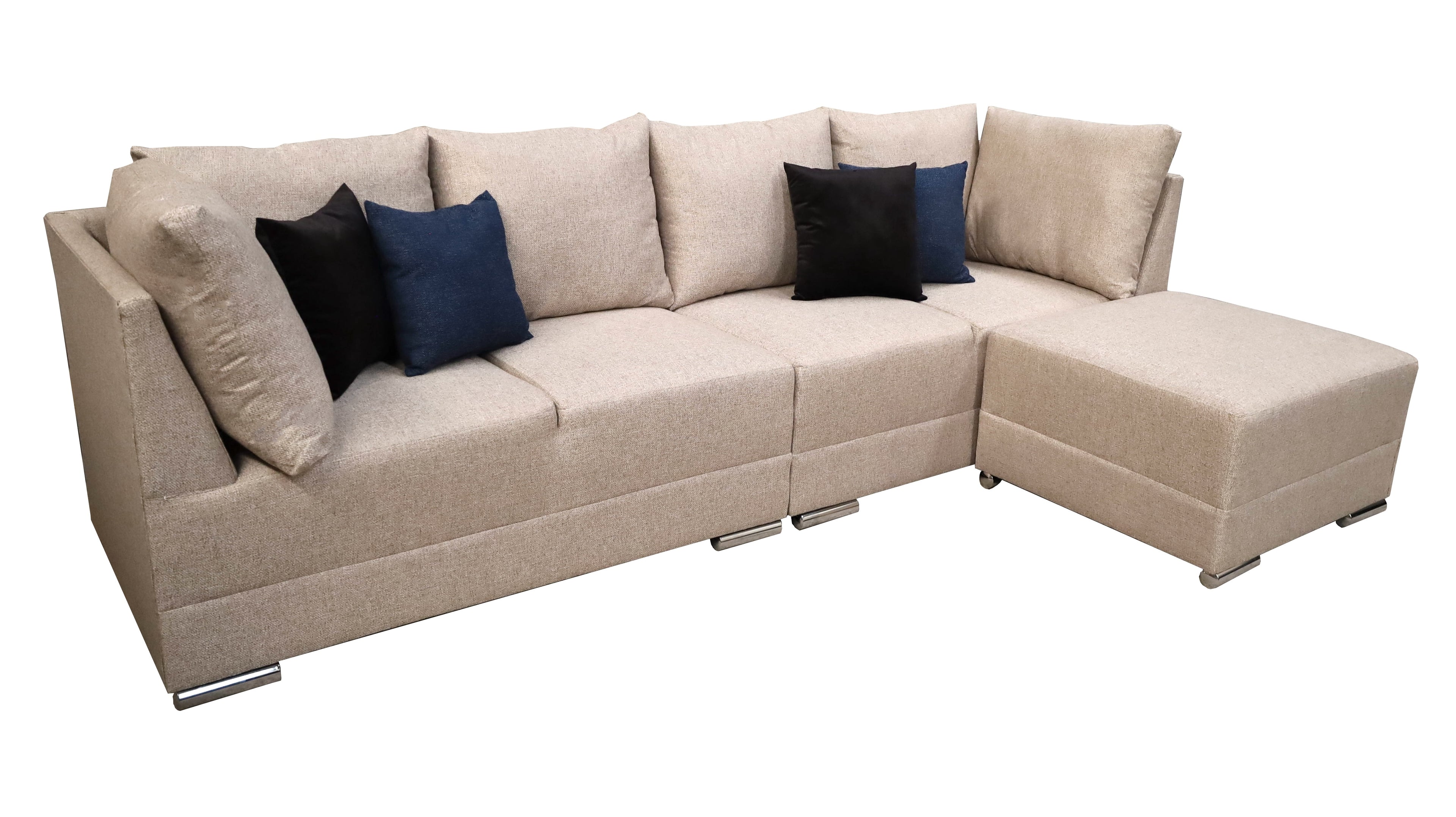 Sala Esquinera El Bazar Store Hades Beige 300x85 cm Tela Lino nacional Modular