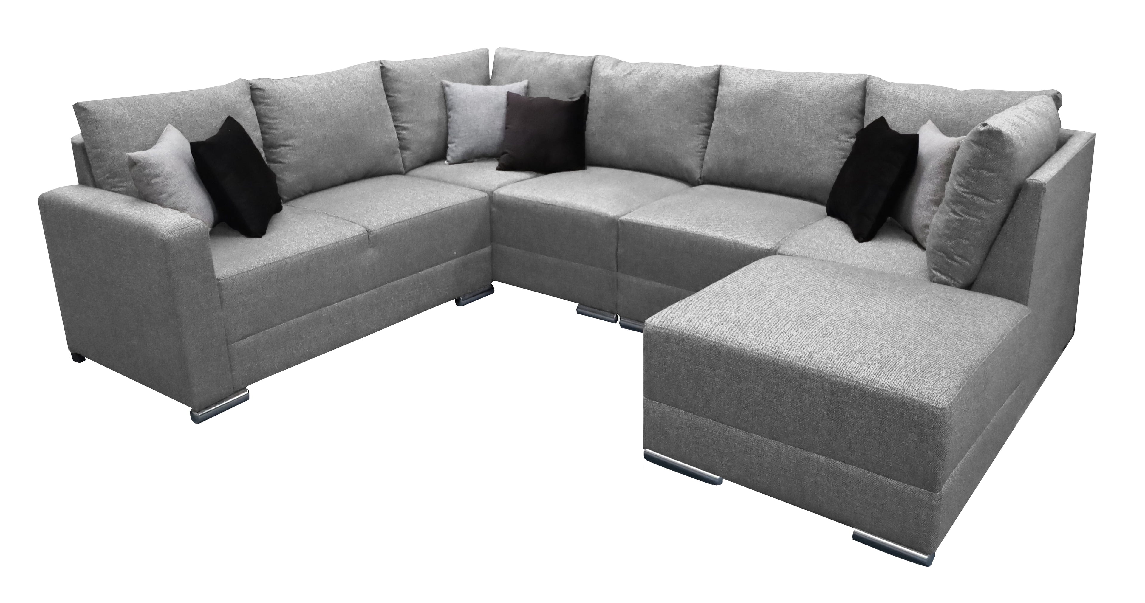 Sala Esquinera Modular El Bazar Store Artemis Gris Plata 230x300 cm Tela Lino nacional