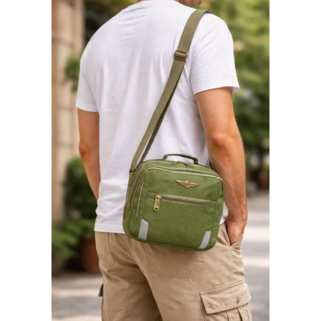 Bolso De Hombre En Lona Lisa
