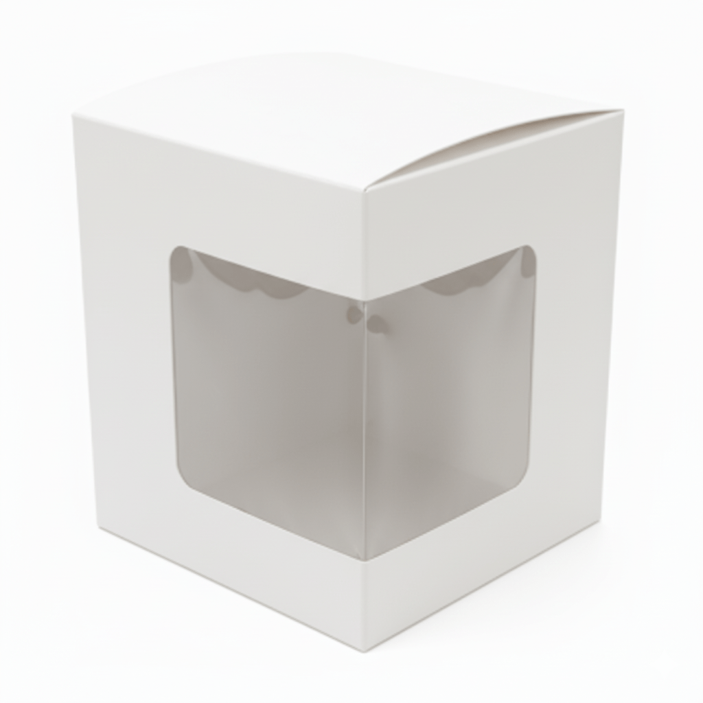 Caja Decorativa Cuadrada para Velas – Blanca - Ventana en Esquina | Extra Grande 11x12.5 cm