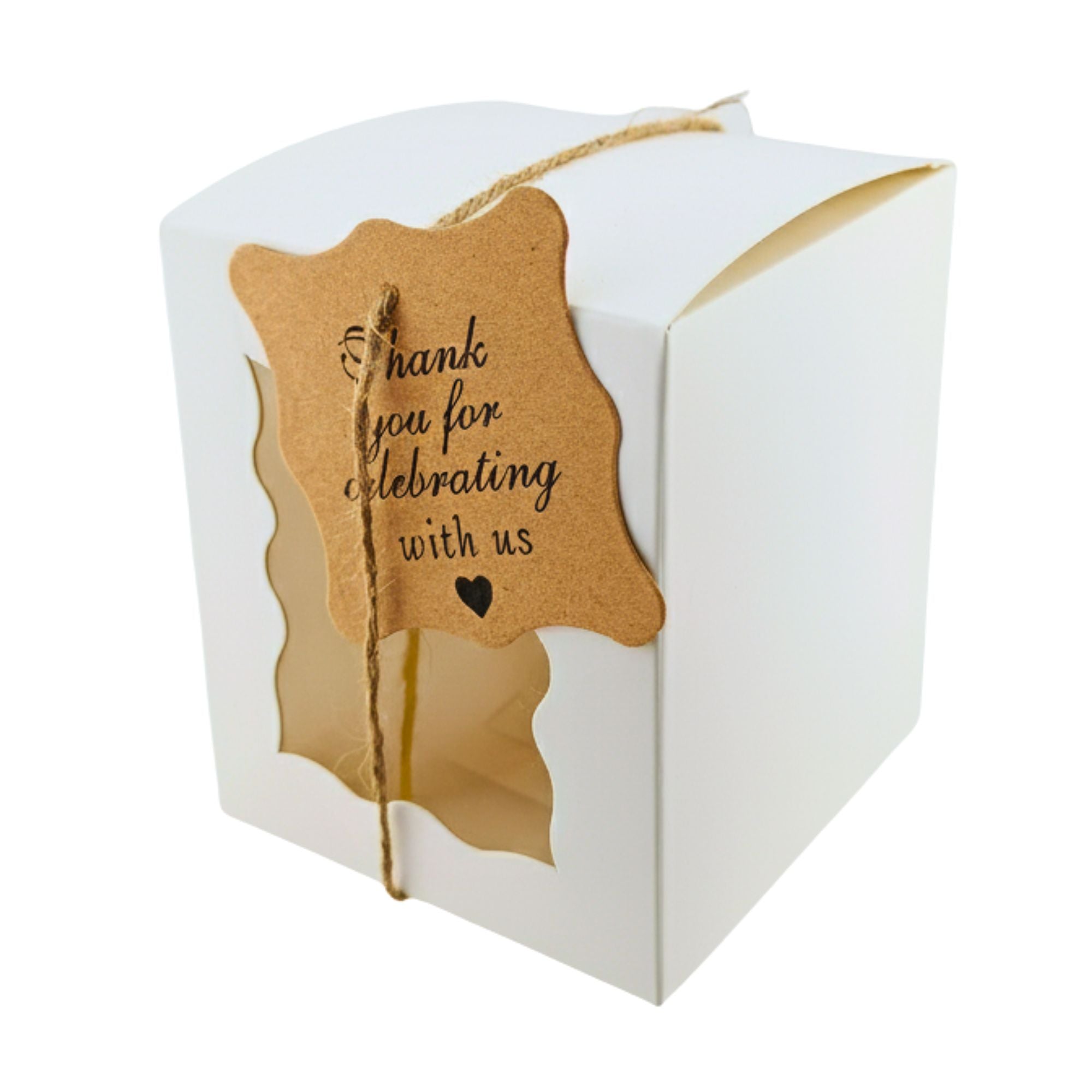 Caja Decorativa Cuadrada para Velas – Blanca - Ventana Ondulada | Chica 8.5x10 cm