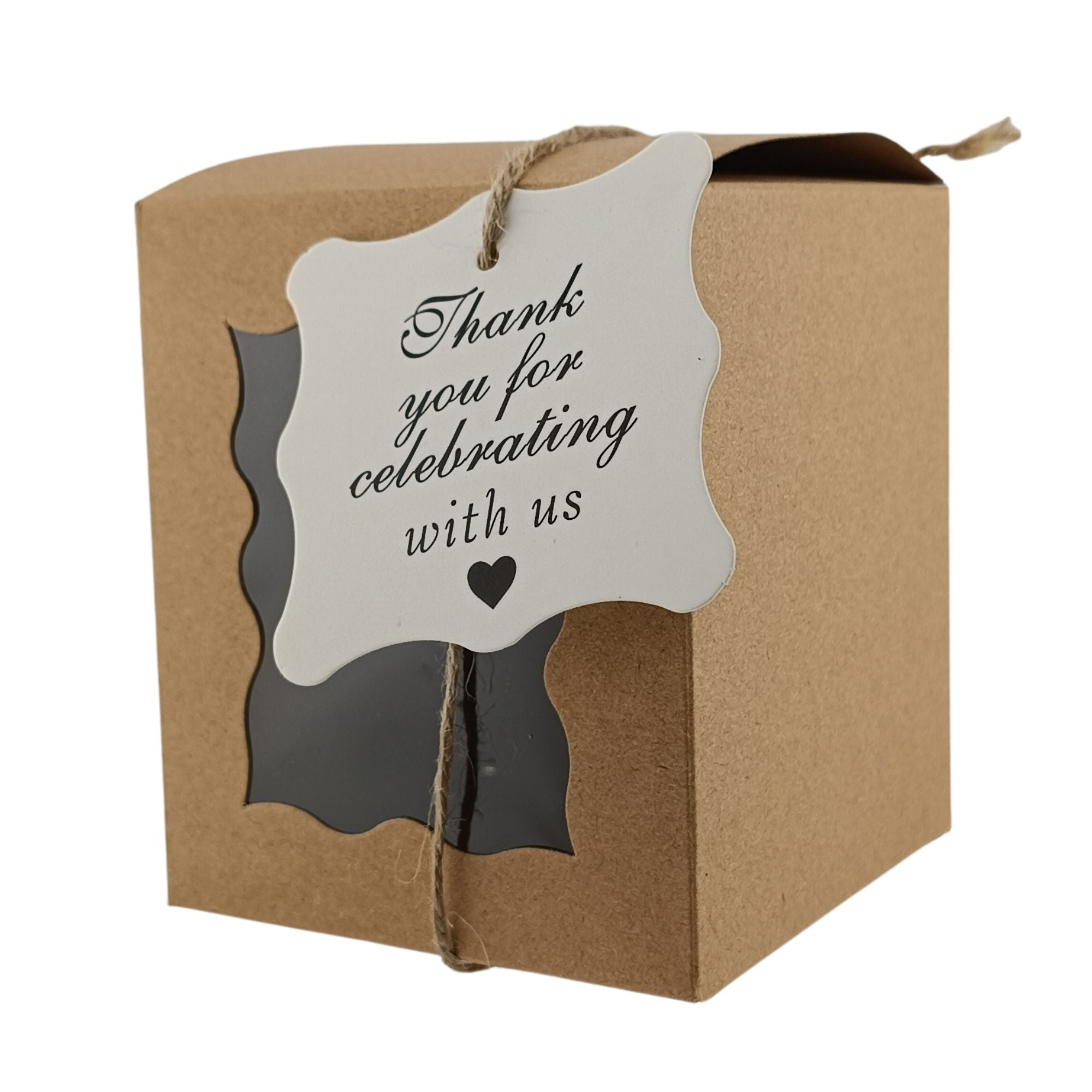 Caja Decorativa Cuadrada para Velas – Café- Ventana Ondulada | Chica 8.5x10 cm