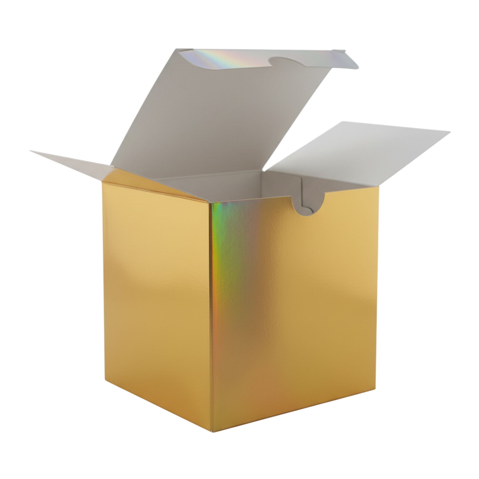 Caja Decorativa Cuadrada para Velas – Dorada Tornasol | Grande 10x10 cm