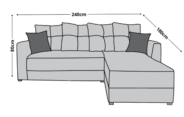 Sala esquinera EL BAZAR STORE modelo Samso lino Beige 240x180 cm