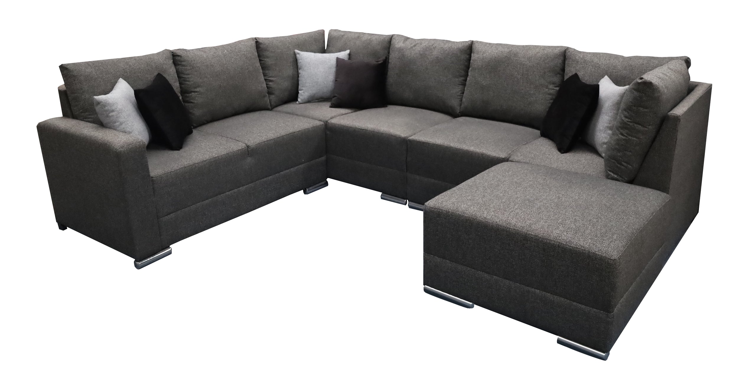 Sala Esquinera Modular El Bazar Store Artemis Gris Oxford 230x300 cm Derecha o Izquierda Tela Lino Nacional