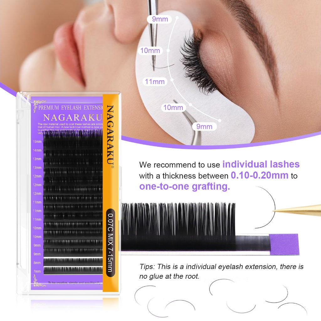 clásico extensiones de pestañas individuales