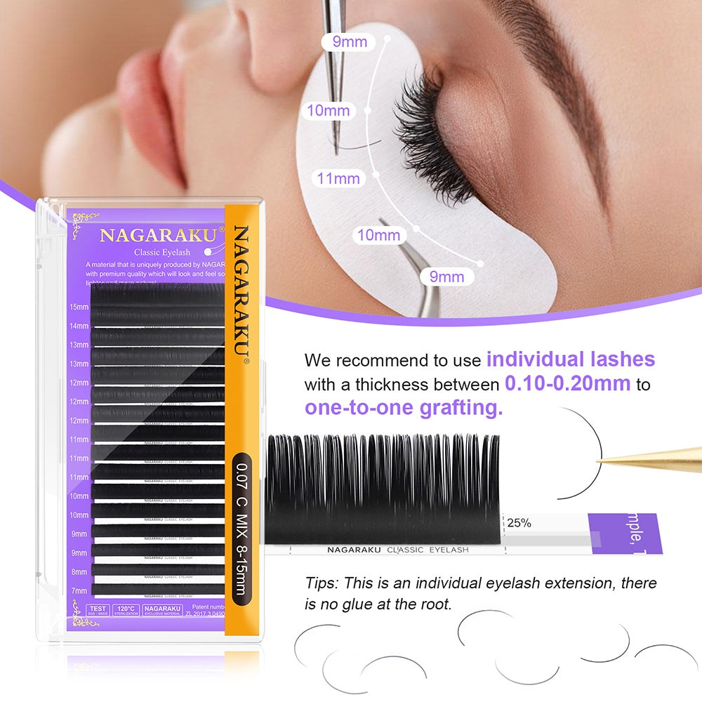 clásico extensiones de pestañas individuales