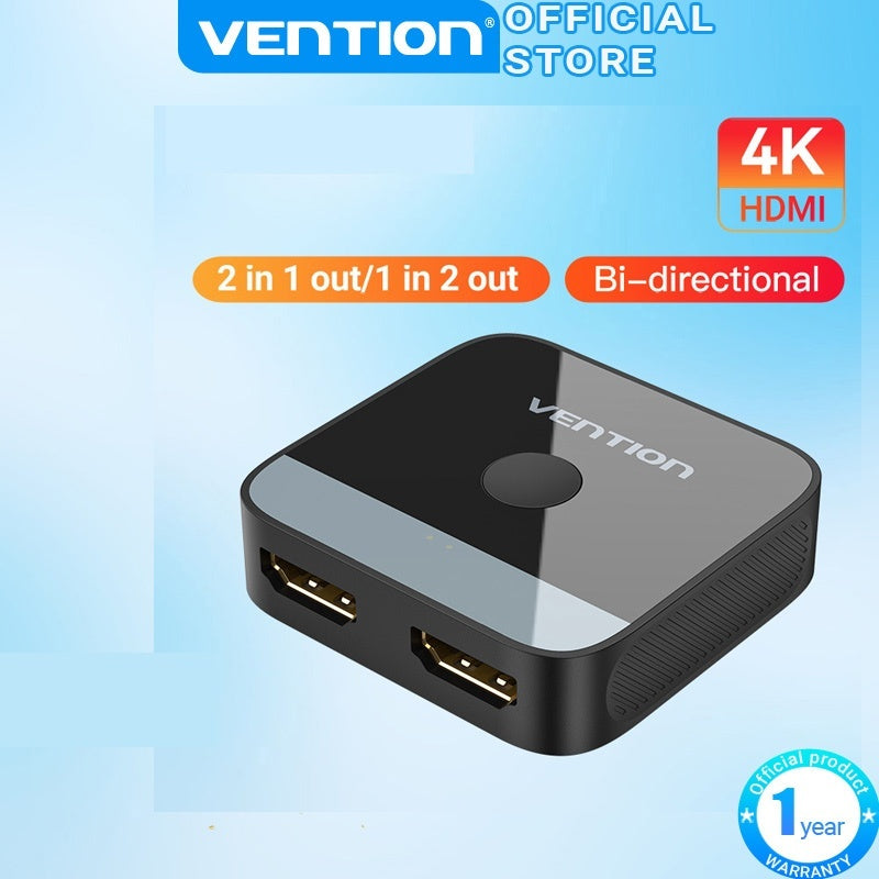 Vention HDMI Splitter 4K 60Hz 2.0 Switcher 1in 2out/2in 1out Para PS4 TV XBOX360