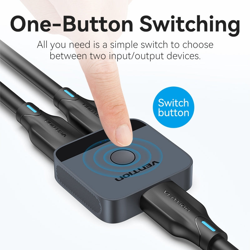 Vention HDMI Splitter 4K 60Hz 2.0 Switcher 1in 2out/2in 1out Para PS4 TV XBOX360