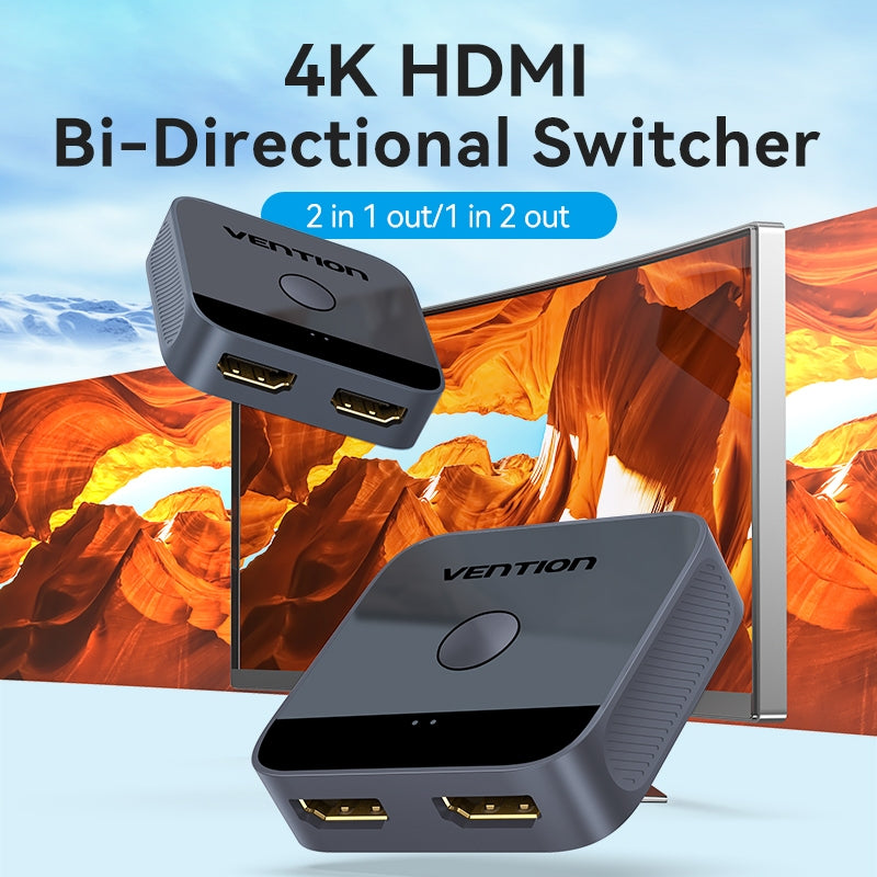 Vention HDMI Splitter 4K 60Hz 2.0 Switcher 1in 2out/2in 1out Para PS4 TV XBOX360