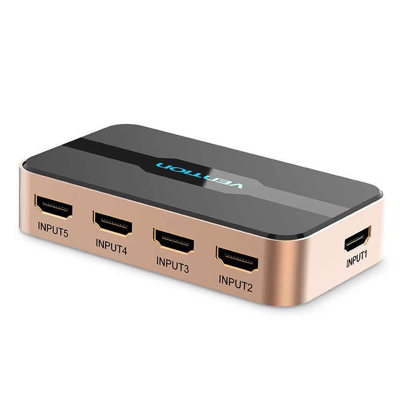 Vention HDMI Switcher 100 % Original 5 Entrada 1 Salida 4K 60HZ Aleación De Aluminio Con Interruptor Remoto IR Para HDTV Monitor Splitter
