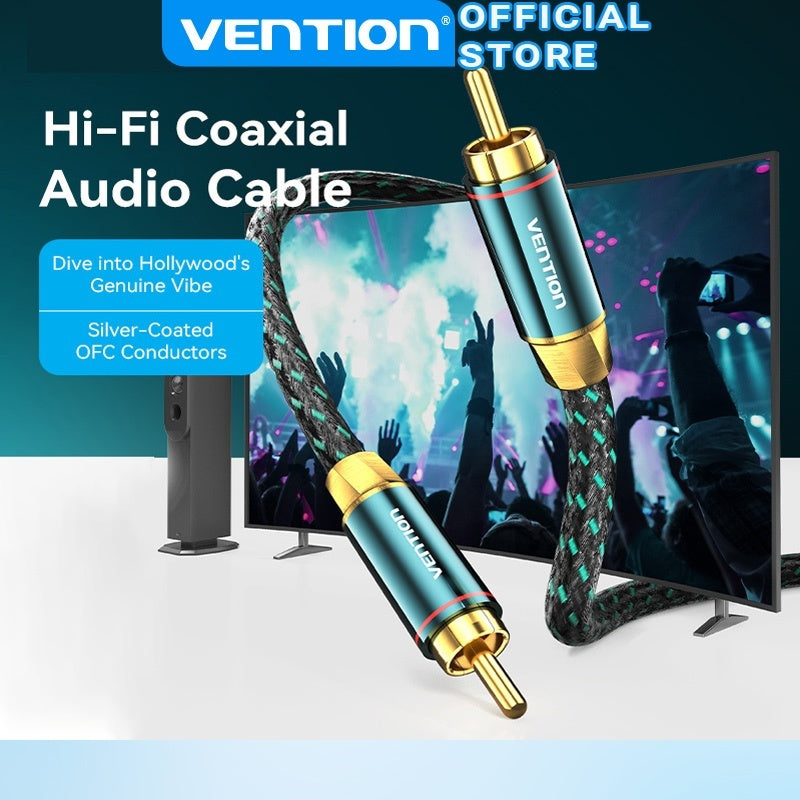 Vention RCA Cable De Audio Macho A Vídeo Estéreo Coaxial De Metal Para Amplificador De TV DVD