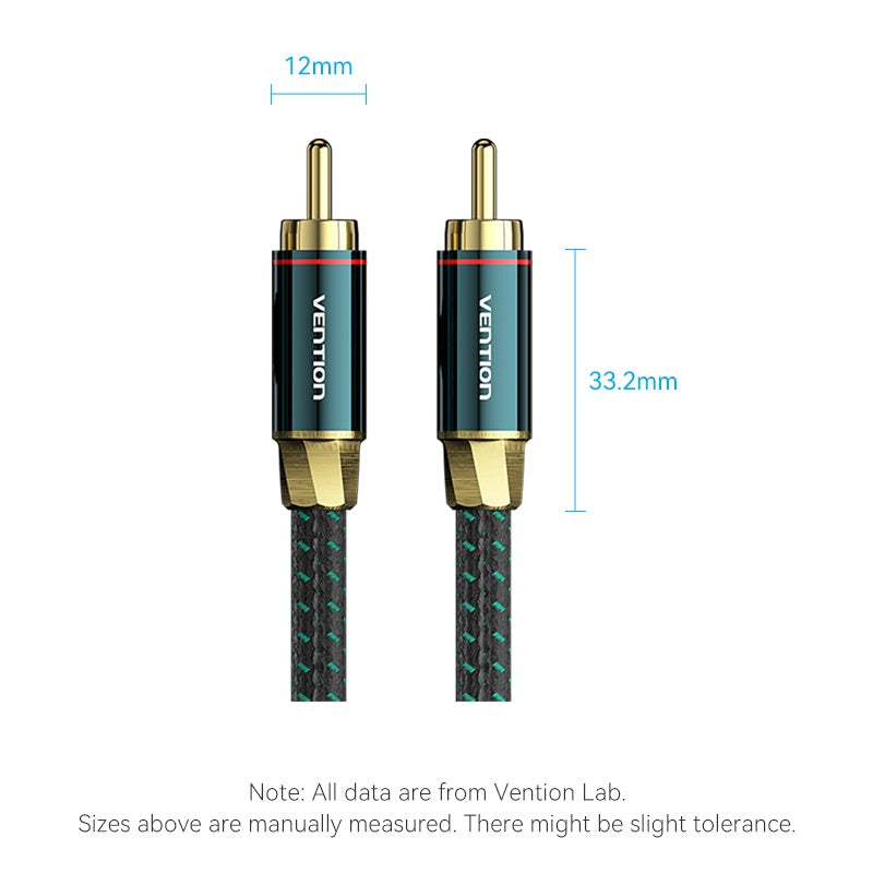 Vention RCA Cable De Audio Macho A Vídeo Estéreo Coaxial De Metal Para Amplificador De TV DVD