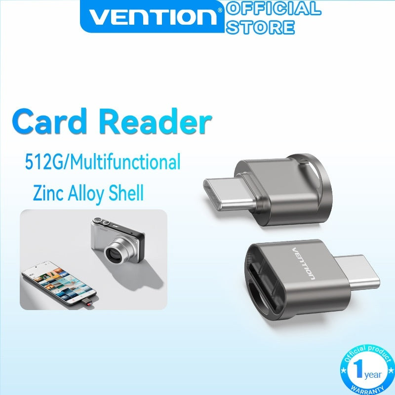 Vention Lector De Tarjetas USB 2.0 Tipo C 512G Aleación De Zinc