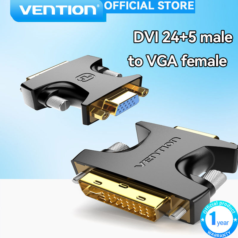 Vention Adaptador DVI Macho A VGA Hembra Bidireccional-I 24 + 5 1080P 60HZ