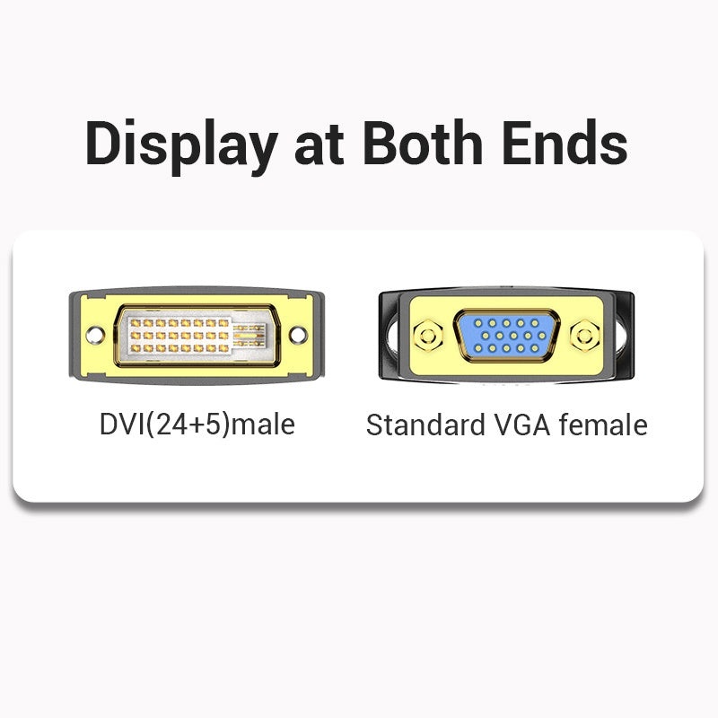 Vention Adaptador DVI Macho A VGA Hembra Bidireccional-I 24 + 5 1080P 60HZ