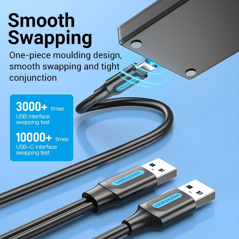 Vention 3A USB C Cable Con Fuente De Alimentación De Carga Rápida Andriod