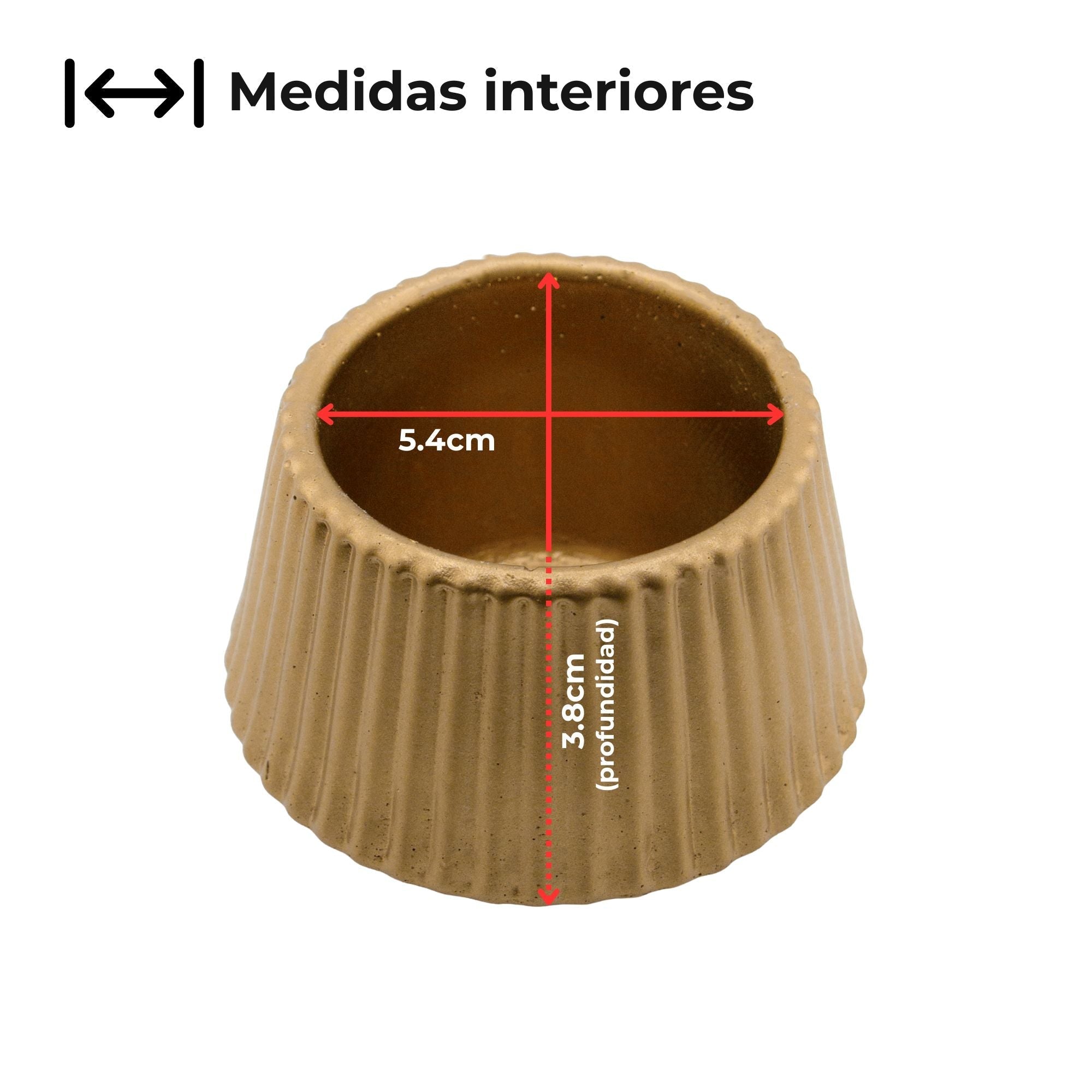 Colección Navidad - Árbol de Navidad - Pino Navideño de Concreto para Velas - Frasco Dorado (Edición Especial de Navidad)