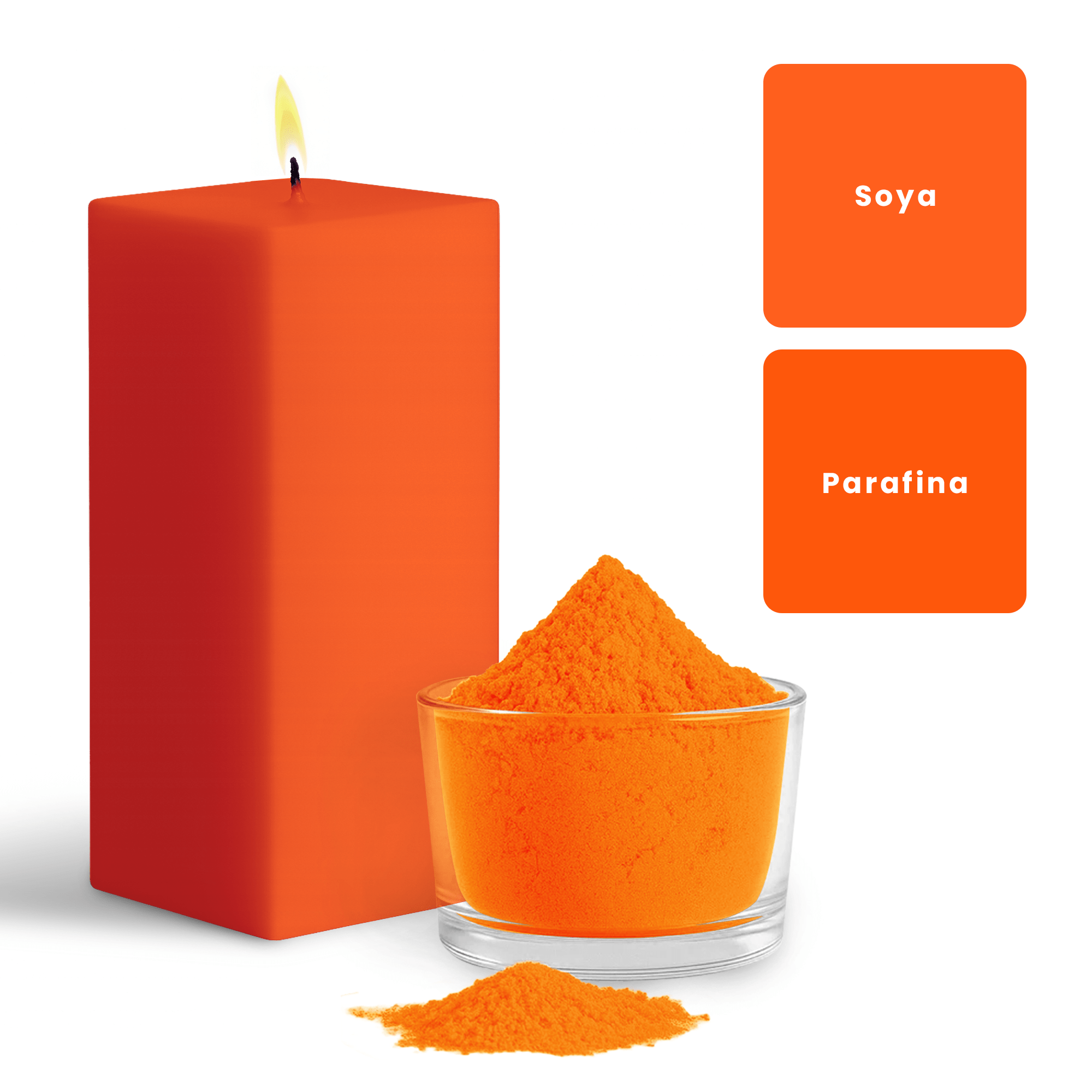 Colorante en Polvo para Velas - Alta Concentración - Color: Naranja