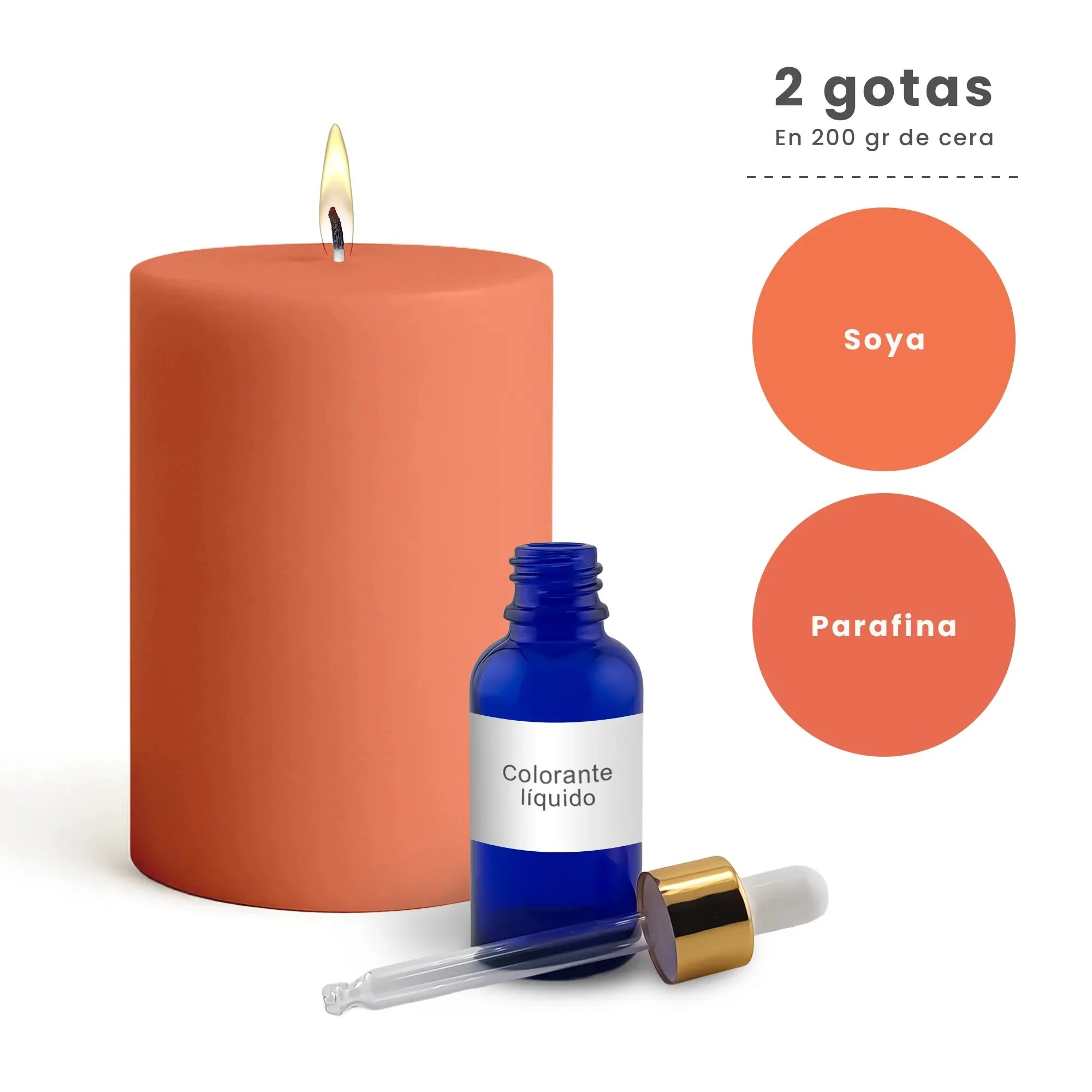 Colorante Líquido para Velas  – Ultra Concentración - Color: Naranja