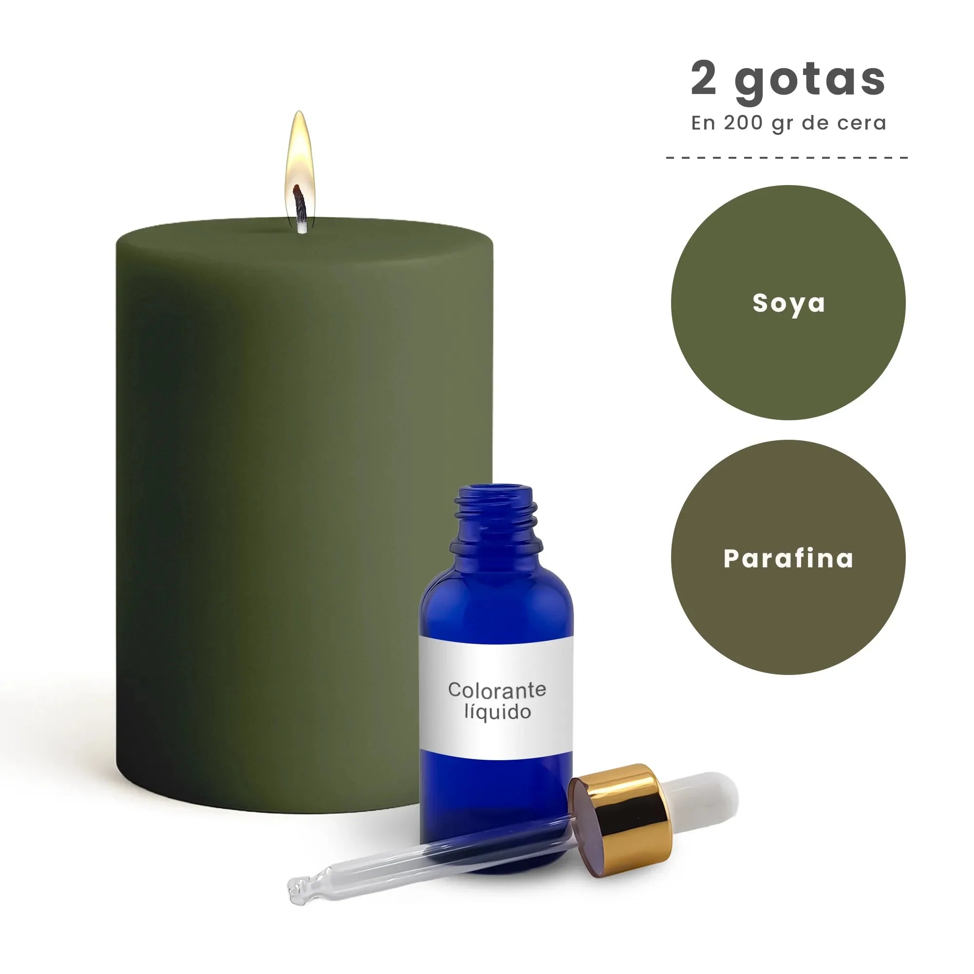 Colorante Líquido para Velas  – Ultra Concentración - Color: Verde Aguacate