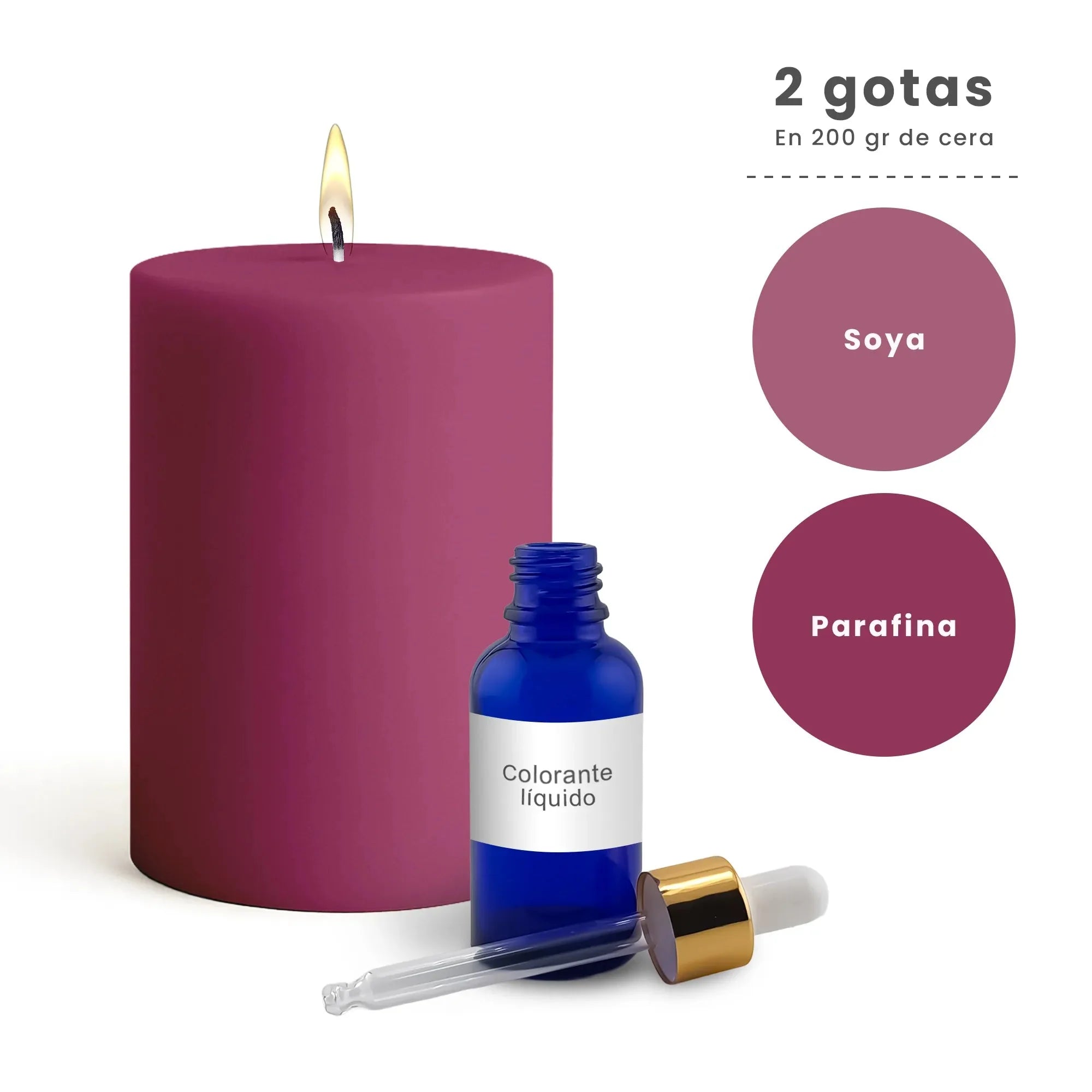 Colorante Líquido para Velas – Ultra Concentración - Color: Vino Tinto