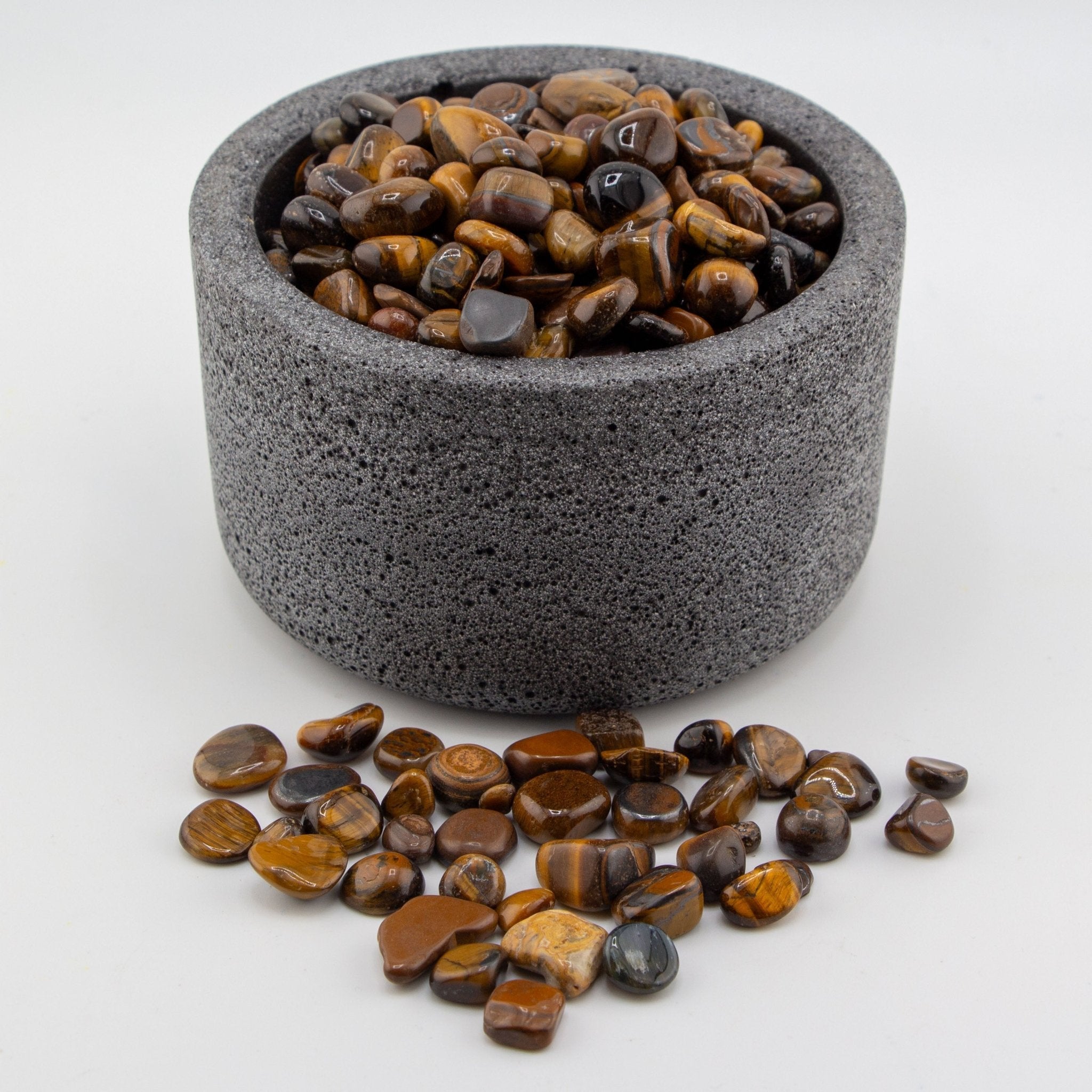 Cuarzo Ojo de Tigre Pulido – Piedra Ámbar Café de Protección Confianza y Energía Vital para Velas y Decoración