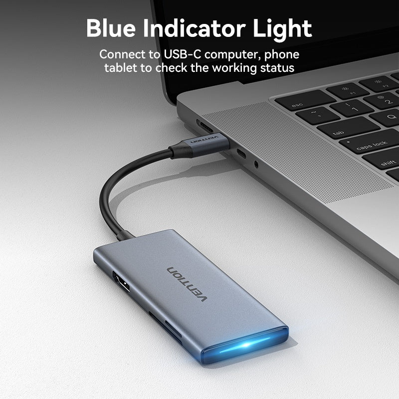 Vention 6 En 1 USB C Estación De Acoplamiento 4K Alta Resolución Azul