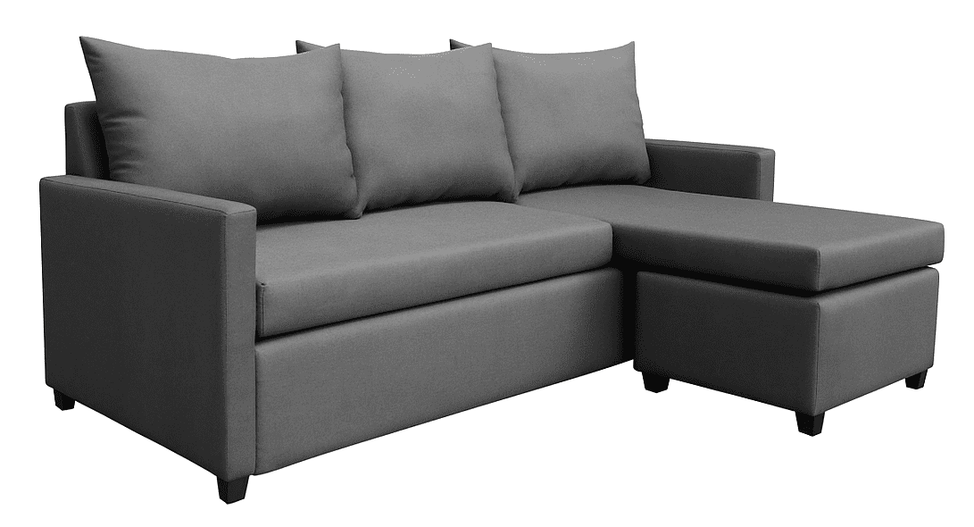 Sala Esquinera Modular El Bazar Store Vancouver Gris oxford 175x130 cm Sofa Lado derecho ó izquierdo Económica, Tela Lino