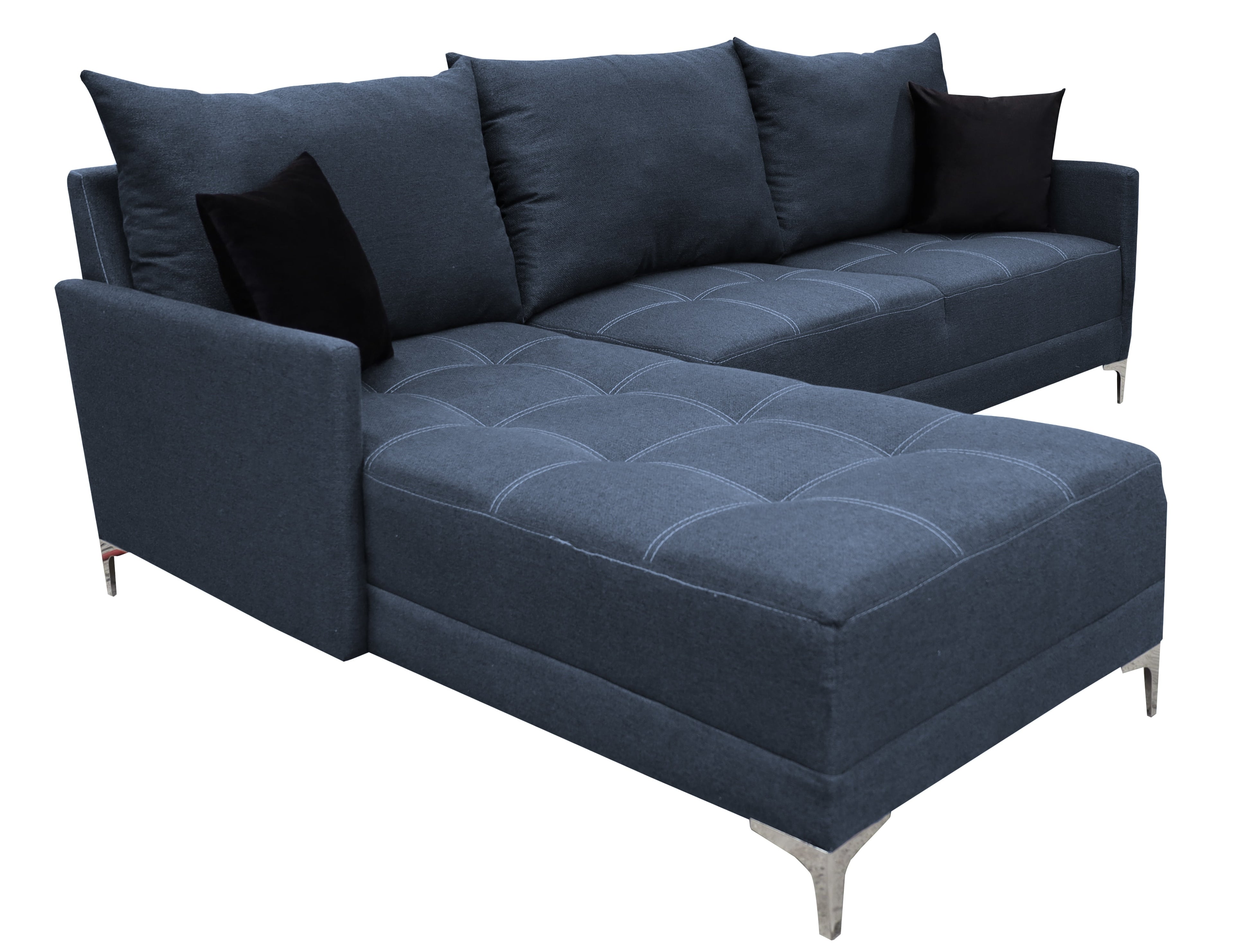 Sala esquinera Caslon, 260x180 cm, Gris Oxford El Bazar Store Moderna abotonada en esquina