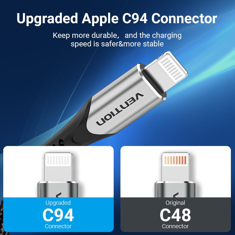Vention MFi USB C A Lightning Cable Certificado 18W 20W PD Carga Rápida