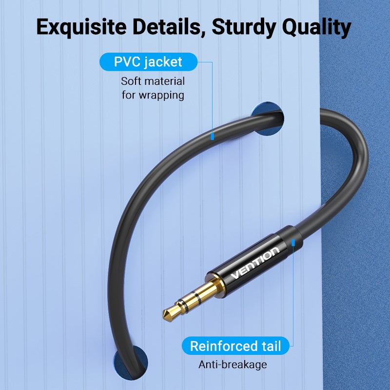 Vention Cable De Audio De Extensión Auxiliar Estéreo Macho A Hembra De 3.5 Mm