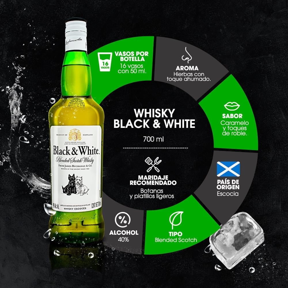 Whisky Black & White Original Blended Scotch 700 ml