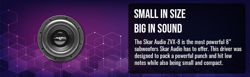 Skar Audio ZVX-8 D4 Dual 4 Ω SPL Subwoofer 900W RMS