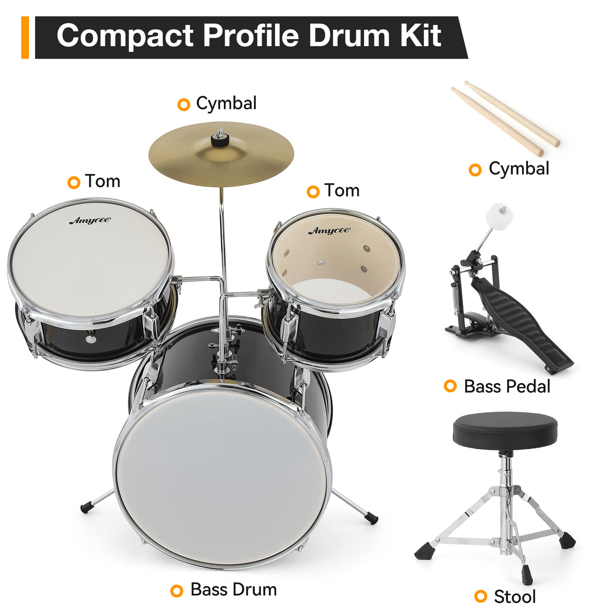 Set de batería acústica infantil