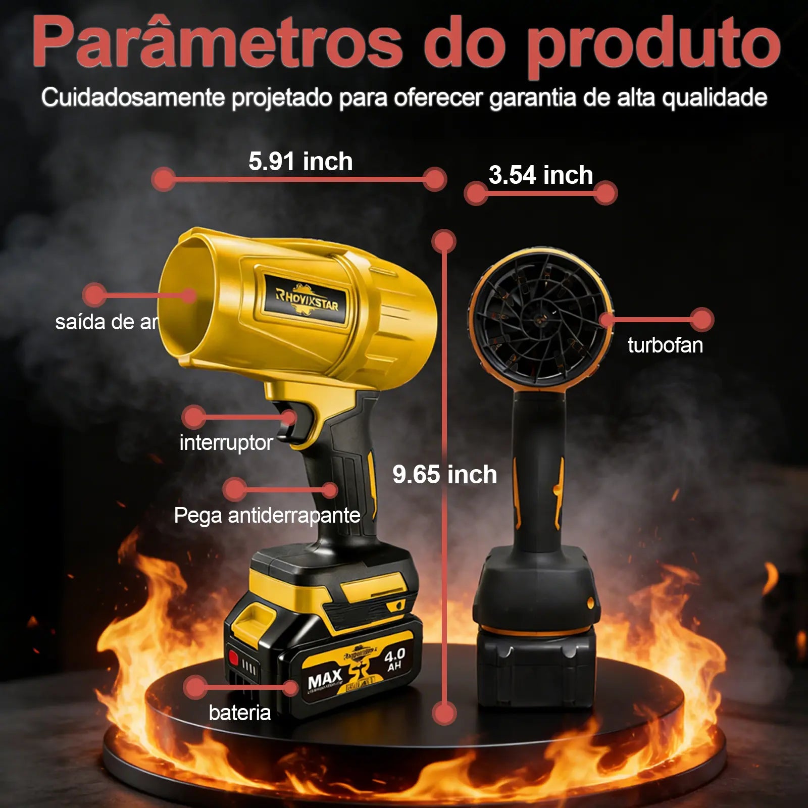 Soplador de hojas eléctrico sin cable, soplador turbo jet