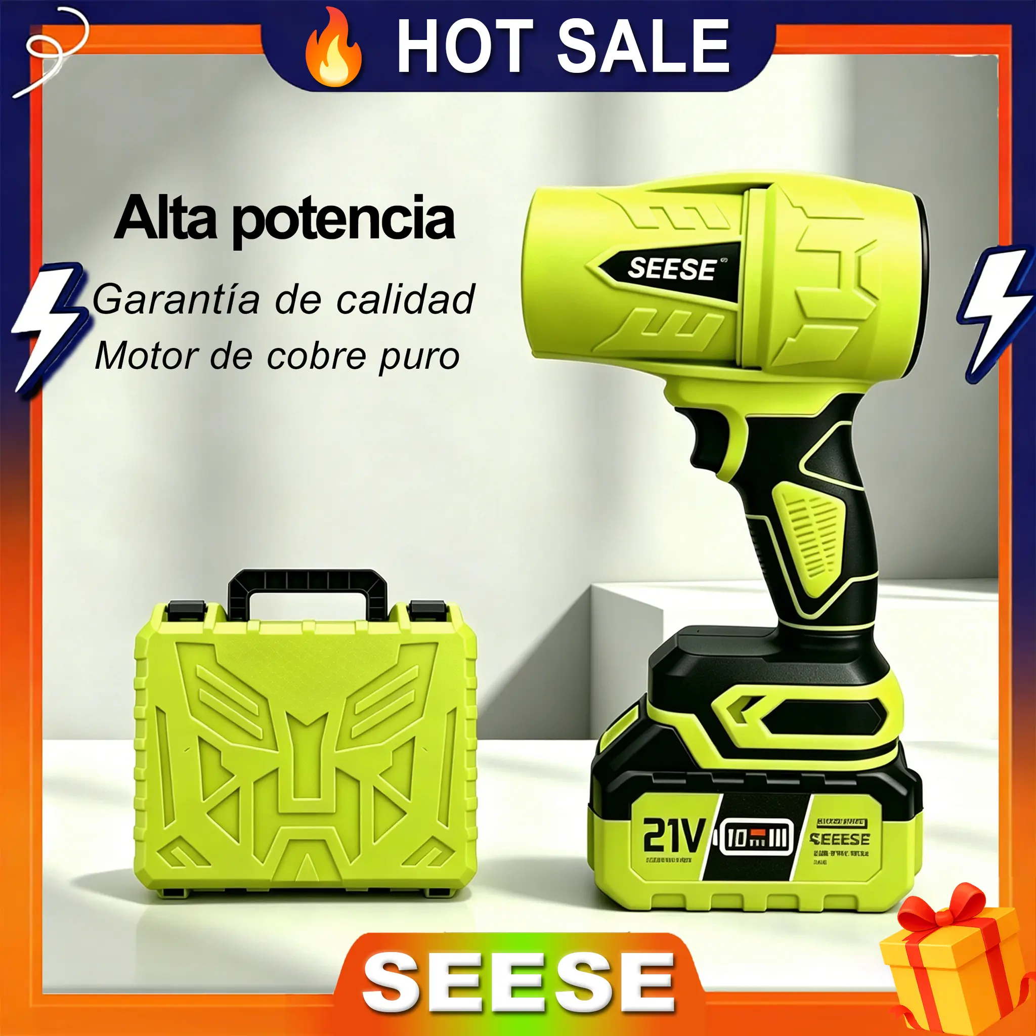 SEESE Soplador Inalámbrico Profesional Turbo Jet