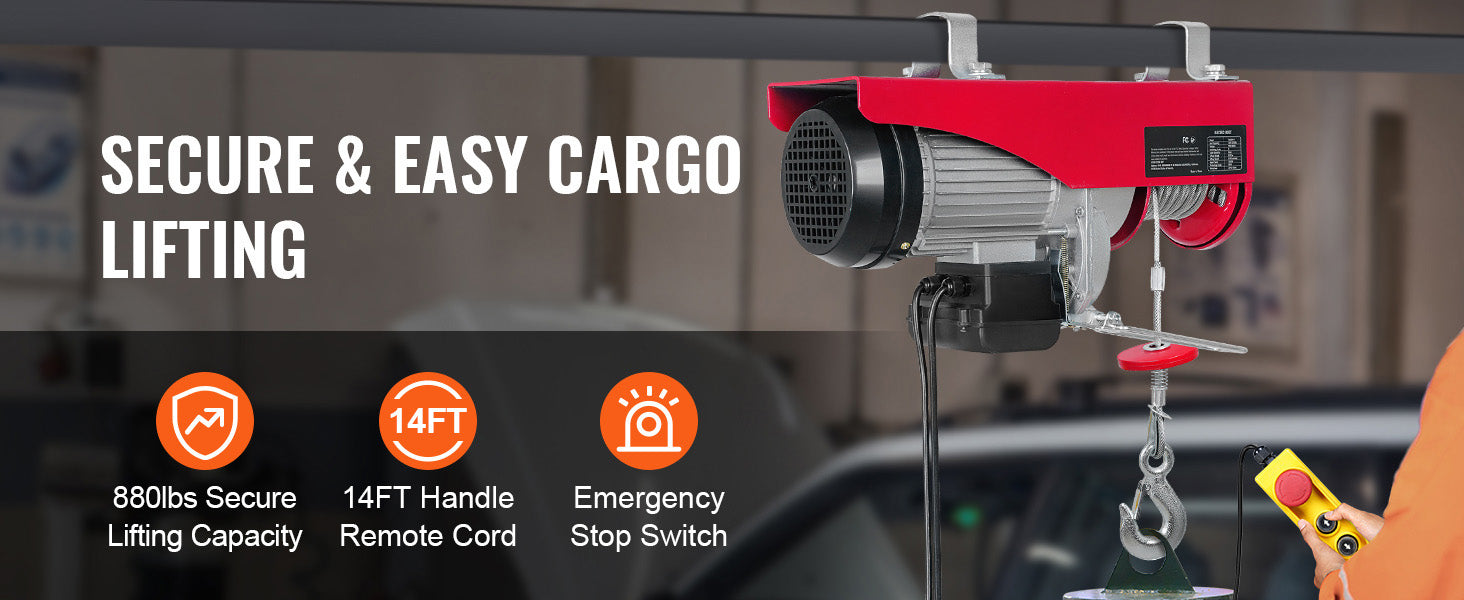 SucceBuy Polipasto eléctrico de 200-800 kg con control remoto inalámbrico