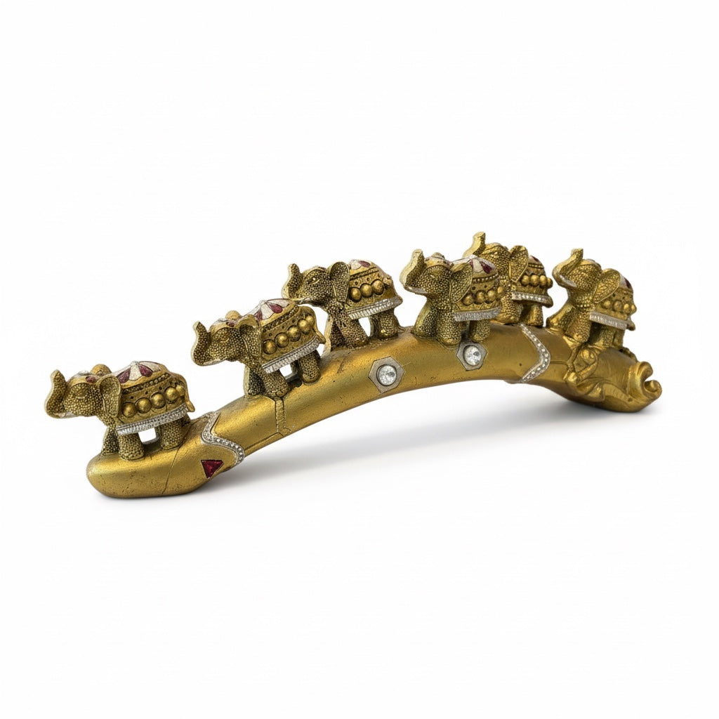 Cuerno De 7 Elefantes Protección Y Abundancia Resina 8cm