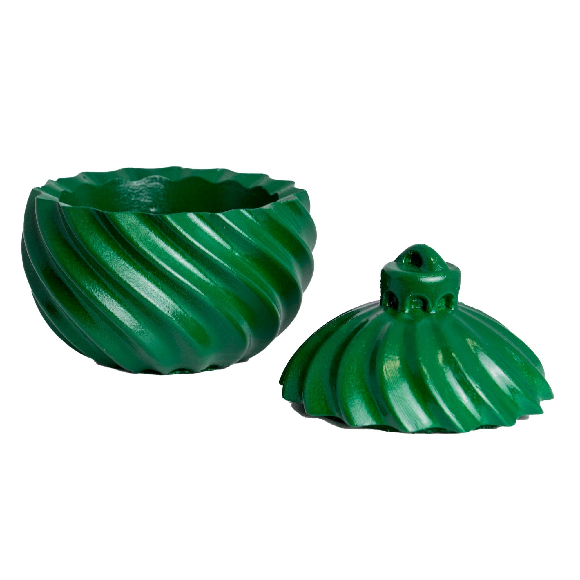Esfera de Navidad en Espiral de Concreto - Vasos para Velas Navideñas 70ml - Frasco Verde (Edición Especial de Navidad)