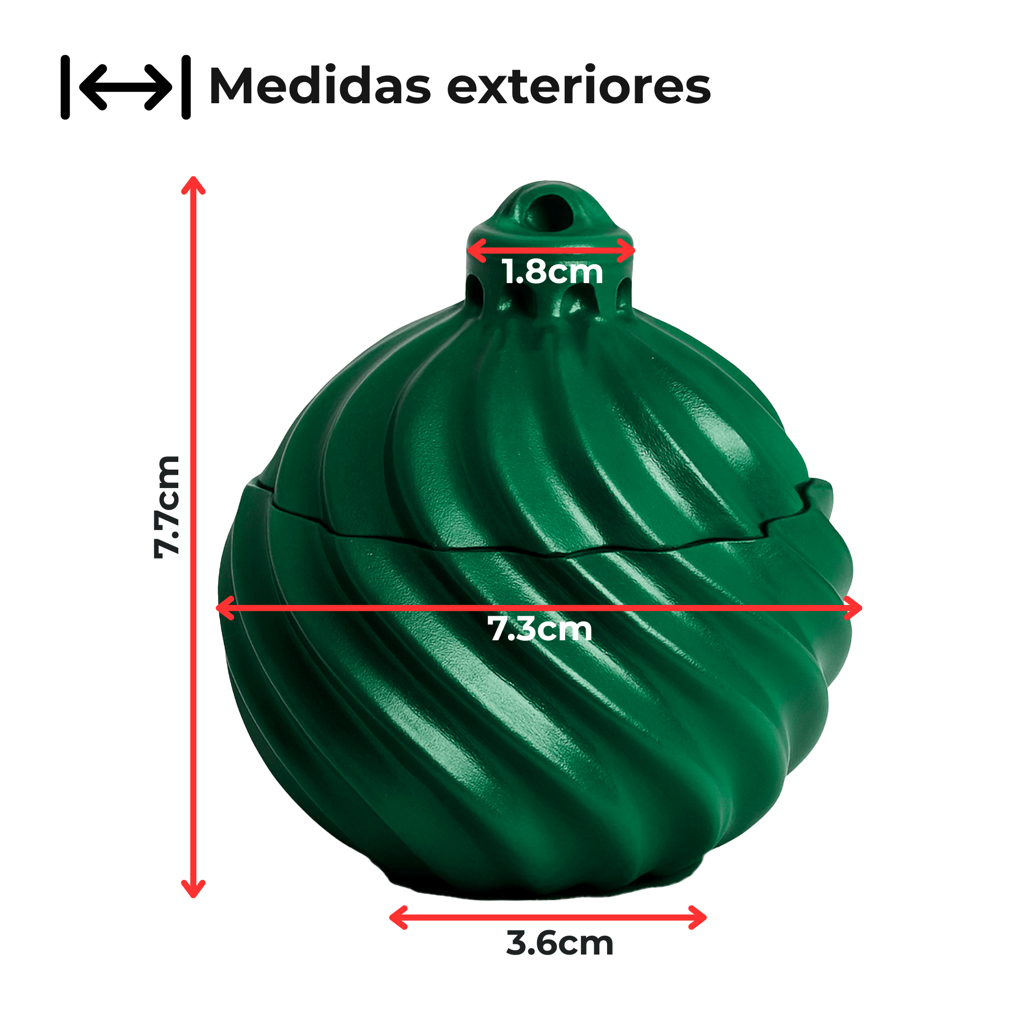 Esfera de Navidad en Espiral de Concreto - Vasos para Velas Navideñas 70ml - Frasco Verde (Edición Especial de Navidad)