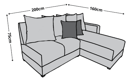 Sala esquinera Modular El Bazar Store Orlando Azul marino 200x160 cm
