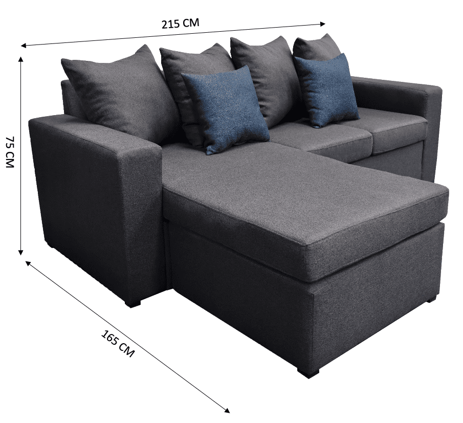 Sala Esquinera EL BAZAR STORE Ares 215x165 cm Lino nacional Gris Oxford