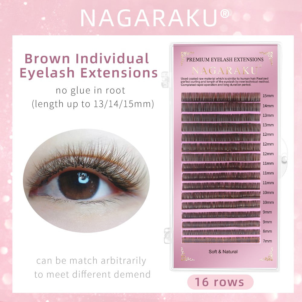 nagaraku natural marrón extensiones