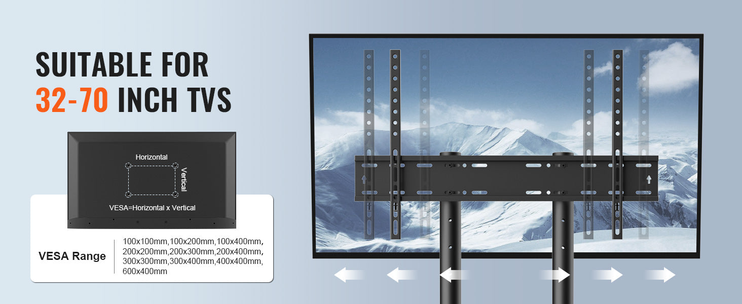 Soporte para TV  ajustable en altura con ruedas