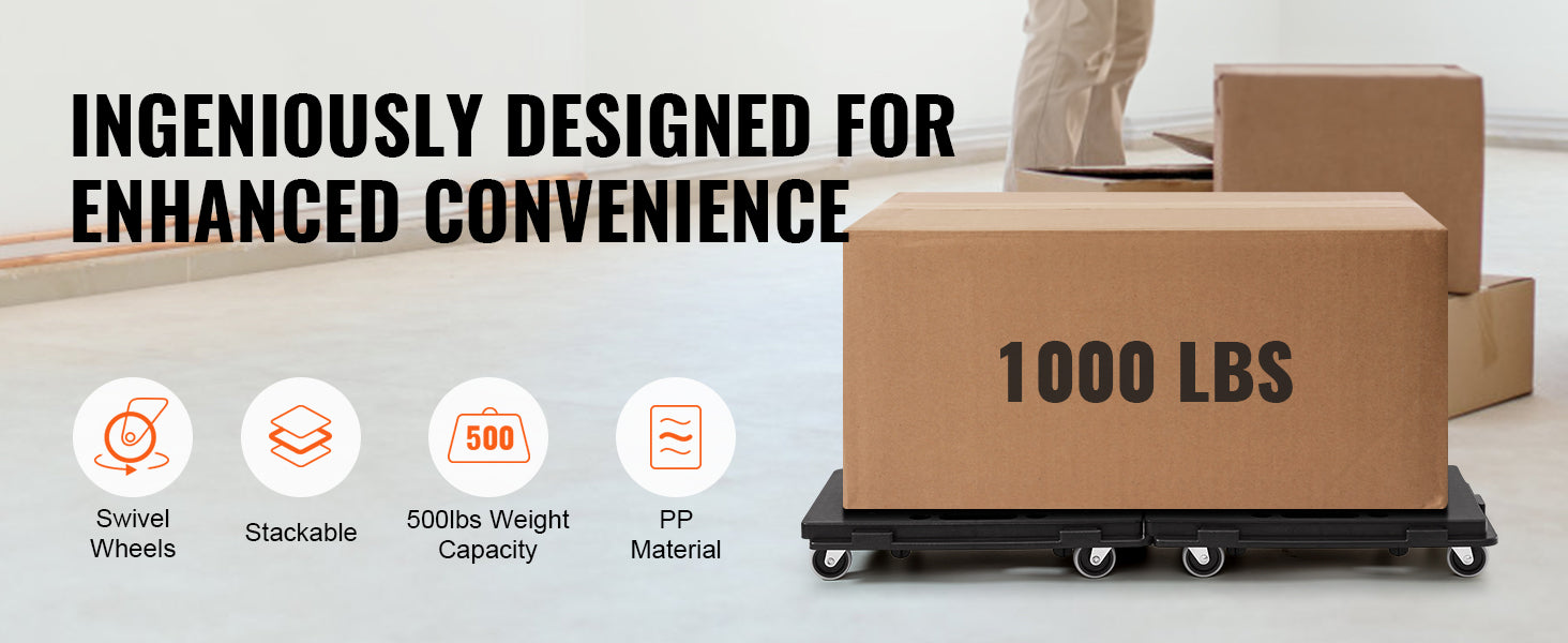 Furniture Dolly, 500 libras de capacidad cada unidad