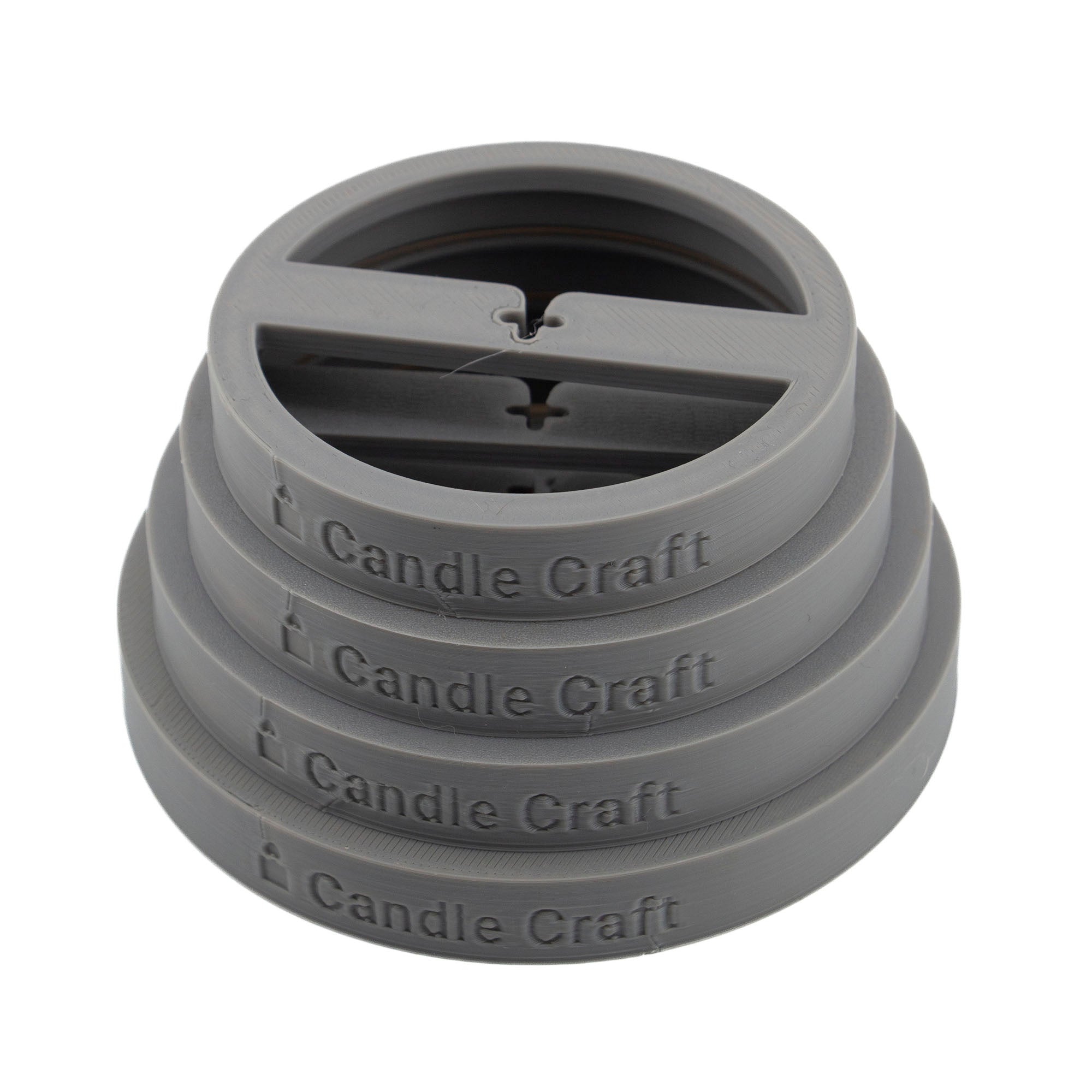 Herramienta para Centrado de Pabilos para Dos Mechas - Soporte de Mechas  (Wick Holder) - Gris- Tamaño: L para 2 Pabilos