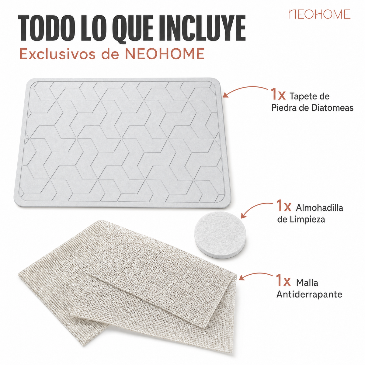 Tapete de baño de Piedra de tierra de Diatomeas - (Grecas gris claro)